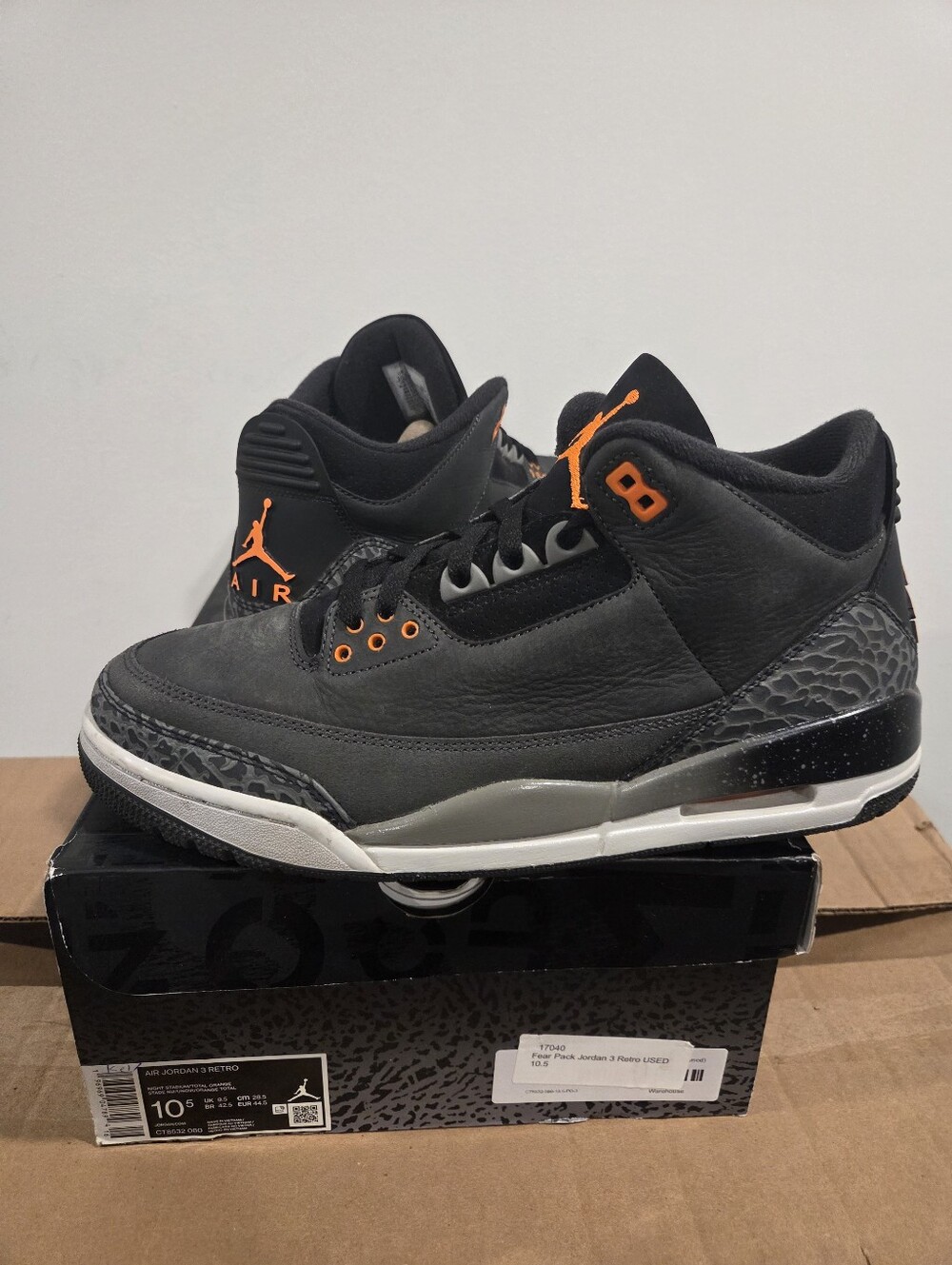 Nike Air Jordan 3 Retro 'Fear' Pack 2023 Men's Size 10.5